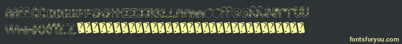 Hairbows Font – Yellow Fonts on Black Background