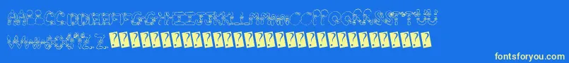 Hairbows Font – Yellow Fonts on Blue Background