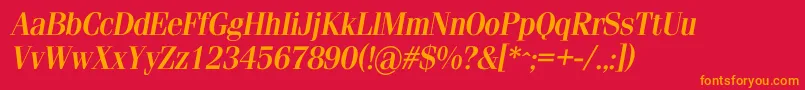 SimeizdemicItalic Font – Orange Fonts on Red Background