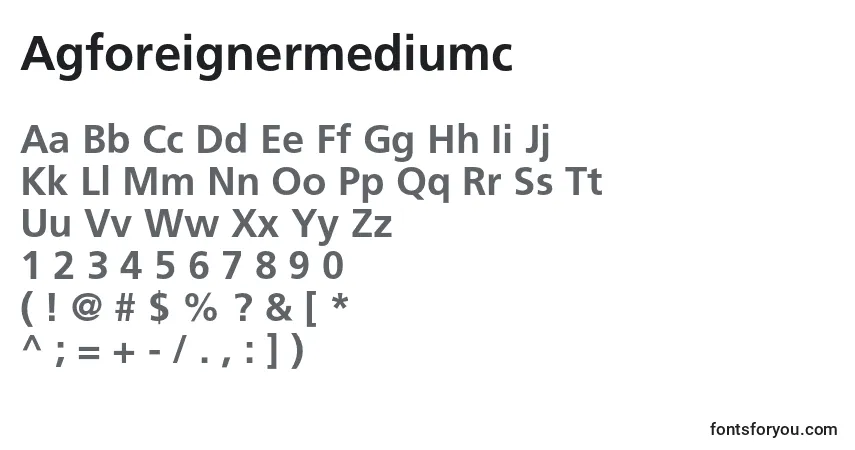 A fonte Agforeignermediumc – alfabeto, números, caracteres especiais