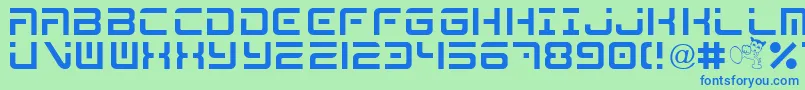 Mega Font – Blue Fonts on Green Background
