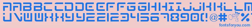 Mega Font – Blue Fonts on Pink Background