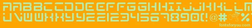 Mega Font – Green Fonts on Orange Background