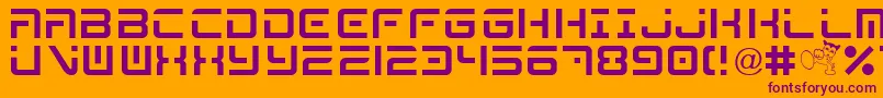 Mega Font – Purple Fonts on Orange Background