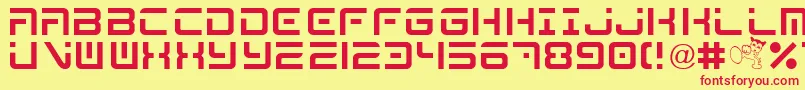 Mega Font – Red Fonts on Yellow Background