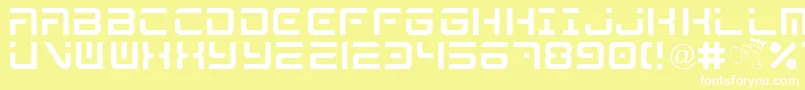 フォントMega – 黄色い背景に白い文字