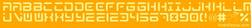 フォントMega – オレンジの背景に黄色の文字