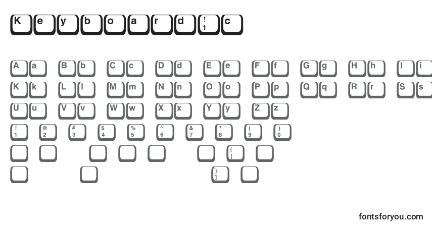 Schriftart Keyboard1c – Alphabet, Zahlen, spezielle Symbole