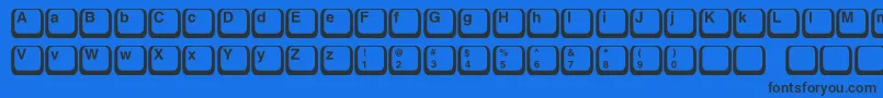 Keyboard1c-Schriftart – Schwarze Schriften auf blauem Hintergrund