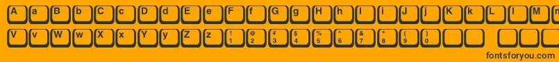 Keyboard1c-Schriftart – Schwarze Schriften auf orangefarbenem Hintergrund