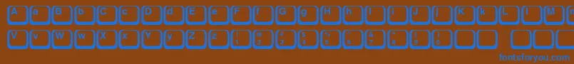 Keyboard1c Font – Blue Fonts on Brown Background