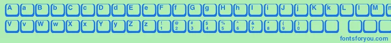 Keyboard1c Font – Blue Fonts on Green Background