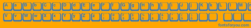 Keyboard1c Font – Blue Fonts on Orange Background