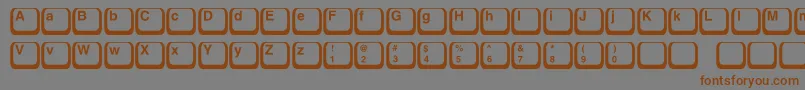 Czcionka Keyboard1c – brązowe czcionki na szarym tle