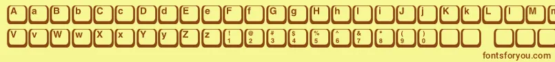 フォントKeyboard1c – 茶色の文字が黄色の背景にあります。