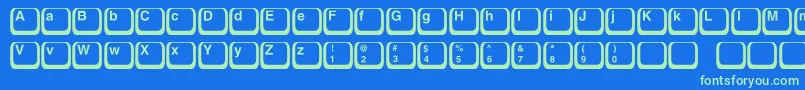 Keyboard1c Font – Green Fonts on Blue Background