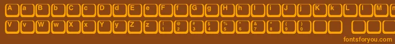 Keyboard1cフォントについての詳細 フォントKeyboard1c – オレンジ色の文字が茶色の背景にあります。
