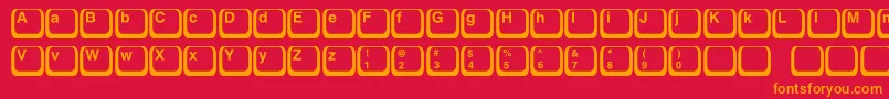 Keyboard1c Font – Orange Fonts on Red Background