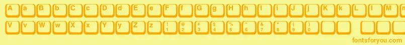 Czcionka Keyboard1c – pomarańczowe czcionki na żółtym tle