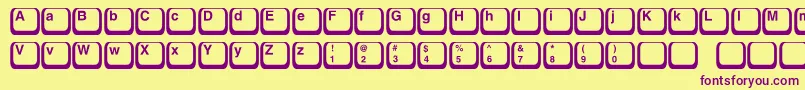 Keyboard1c Font – Purple Fonts on Yellow Background