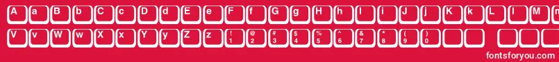 Keyboard1c-Schriftart – Weiße Schriften auf rotem Hintergrund