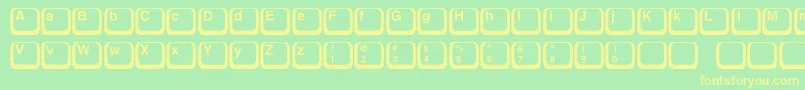 Keyboard1c Font – Yellow Fonts on Green Background
