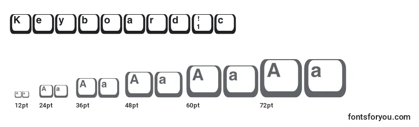 Größen der Schriftart Keyboard1c