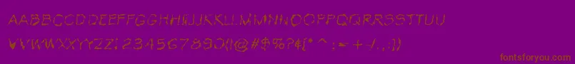 VtcKrinkleKutThin Font – Brown Fonts on Purple Background