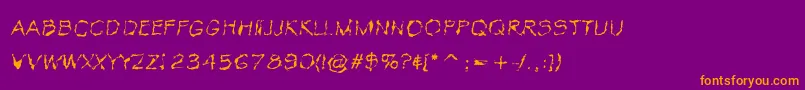 VtcKrinkleKutThin Font – Orange Fonts on Purple Background