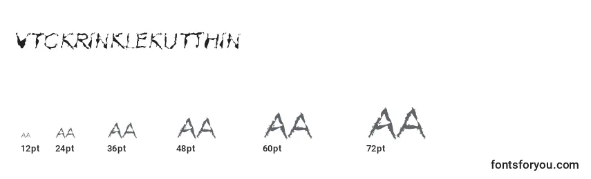 Размеры шрифта VtcKrinkleKutThin