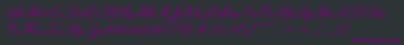 EmbassyBt-Schriftart – Violette Schriften auf schwarzem Hintergrund