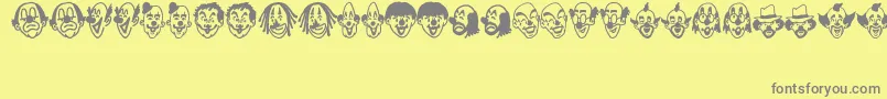 Police ClownSketchesJl – polices grises sur fond jaune