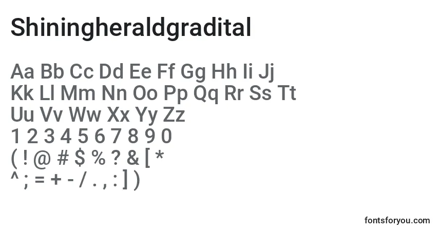 Schriftart Shiningheraldgradital – Alphabet, Zahlen, spezielle Symbole