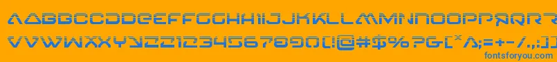 Czcionka 4114blasterv2half – niebieskie czcionki na pomarańczowym tle