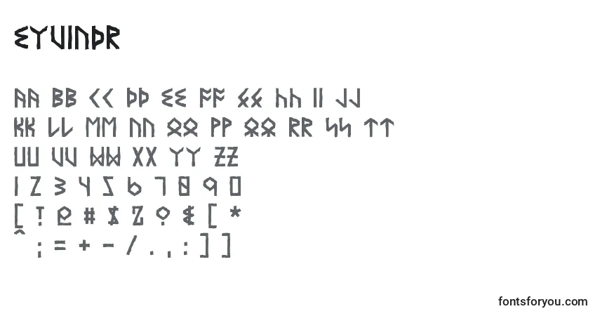 Schriftart Eyvindr – Alphabet, Zahlen, spezielle Symbole