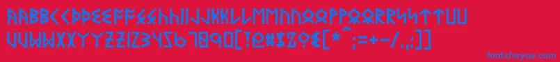 Eyvindr Font – Blue Fonts on Red Background