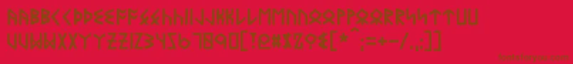 Eyvindr Font – Brown Fonts on Red Background