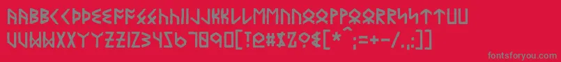 フォントEyvindr – 赤い背景に灰色の文字