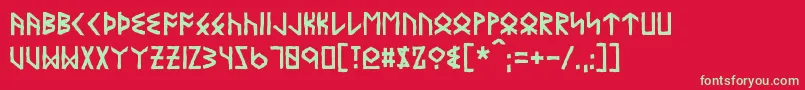 Eyvindr Font – Green Fonts on Red Background