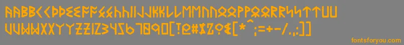 Eyvindr-Schriftart – Orangefarbene Schriften auf grauem Hintergrund