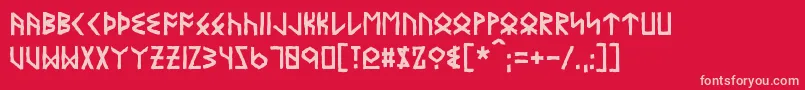Eyvindr Font – Pink Fonts on Red Background