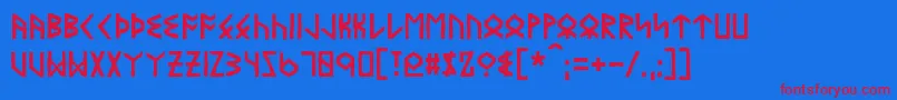 Eyvindr Font – Red Fonts on Blue Background