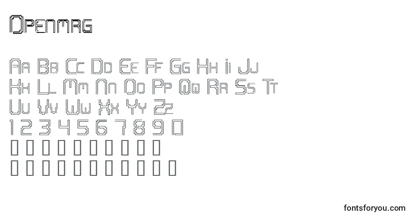 Schriftart Openmrg – Alphabet, Zahlen, spezielle Symbole