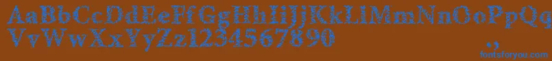 Weitere Informationen zur Amltrial-Schriftart Amltrial-Schriftart – Blaue Schriften auf braunem Hintergrund