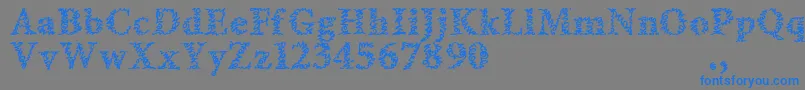 フォントAmltrial – 灰色の背景に青い文字