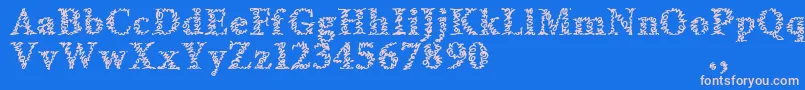 Amltrial Font – Pink Fonts on Blue Background