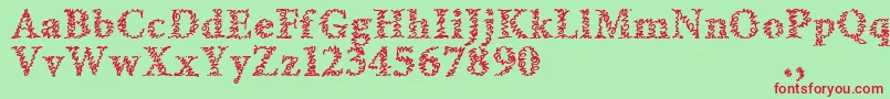 Amltrial Font – Red Fonts on Green Background