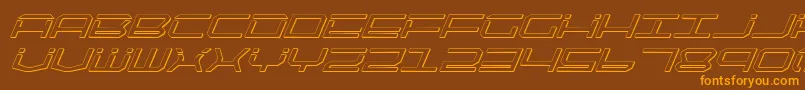 QuicktechShadowItalic Font – Orange Fonts on Brown Background