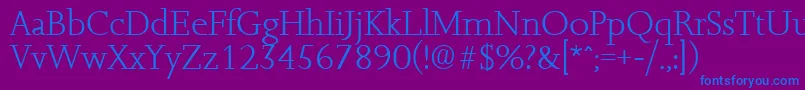 JessicaLight Font – Blue Fonts on Purple Background