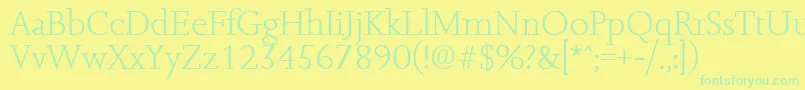 JessicaLight Font – Green Fonts on Yellow Background